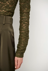 Dante 6 Irony Lace Turtle Neck Top Moss Olive