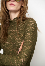 Dante 6 Irony Lace Turtle Neck Top Moss Olive