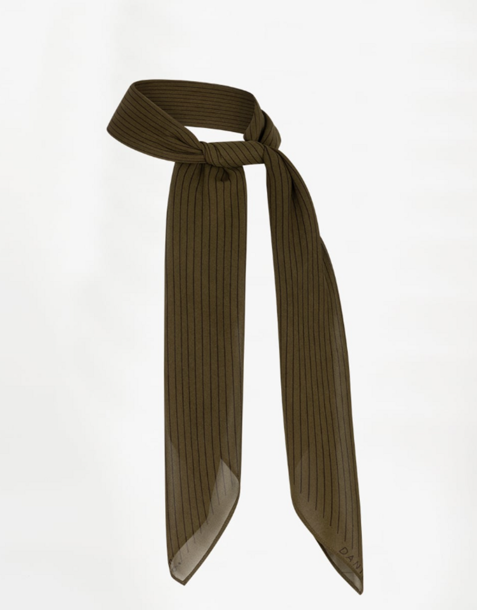Dante 6 Pinstripe Printed Scarf Moss Olive