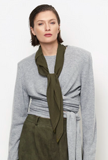 Dante 6 Pinstripe Printed Scarf Moss Olive