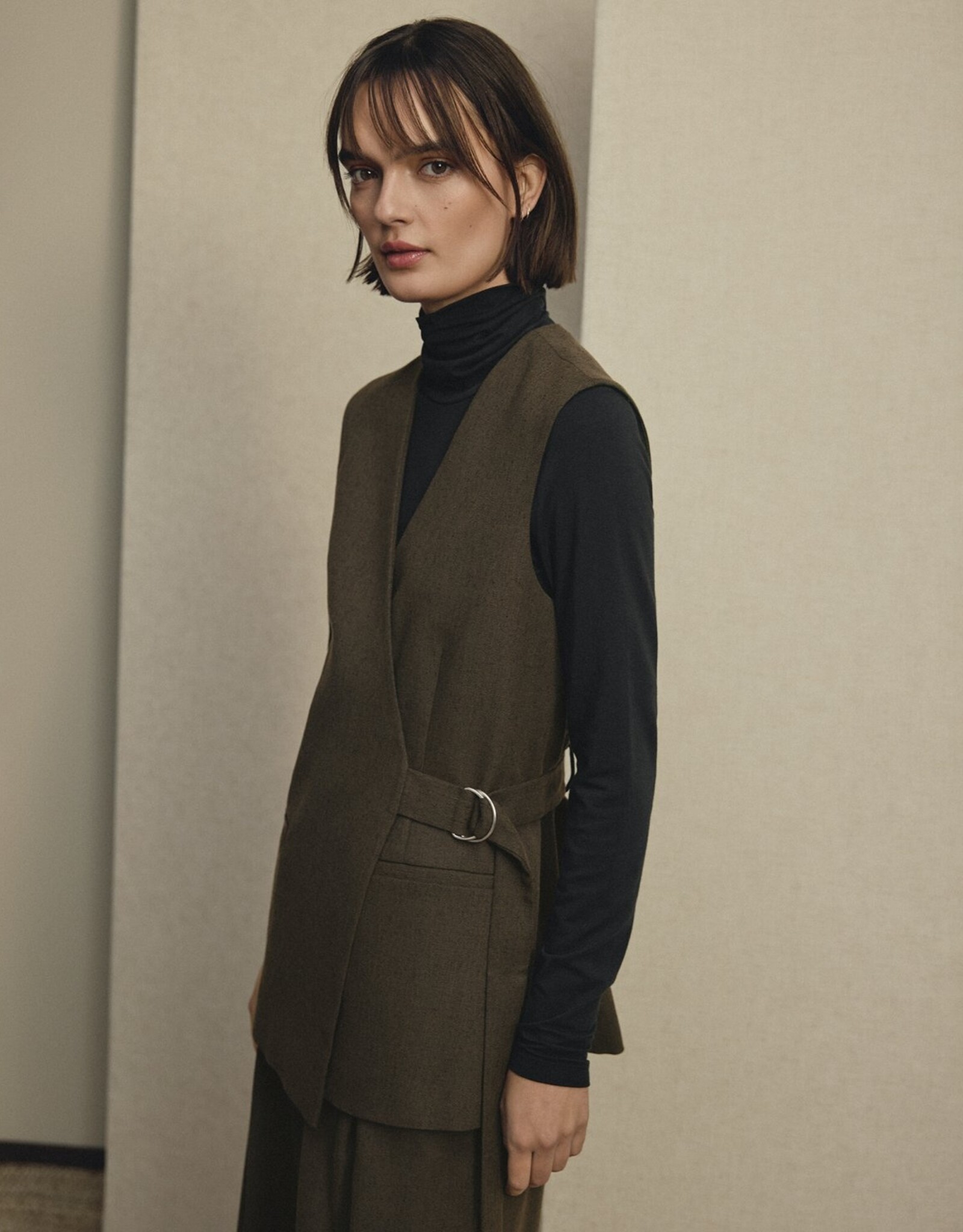 Moss Copenhagen Cabrie Waistcoat Forest N Mel