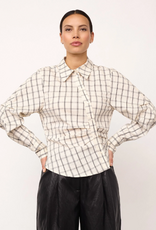 Co'Couture Biso Asym Check Shirt Off-White