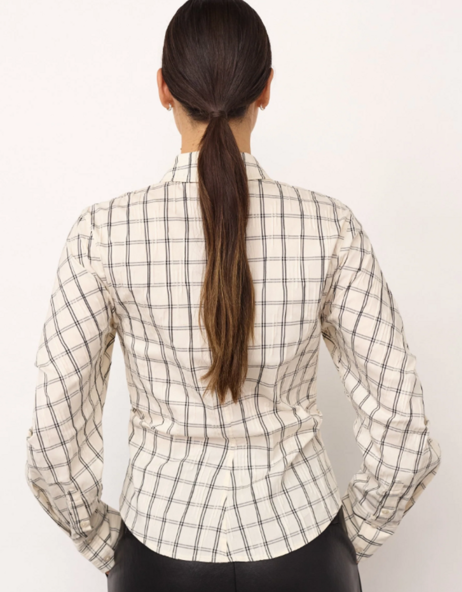 Co'Couture Biso Asym Check Shirt Off-White