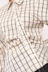 Co'Couture Biso Asym Check Shirt Off-White