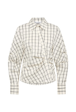 Co'Couture Biso Asym Check Shirt Off-White