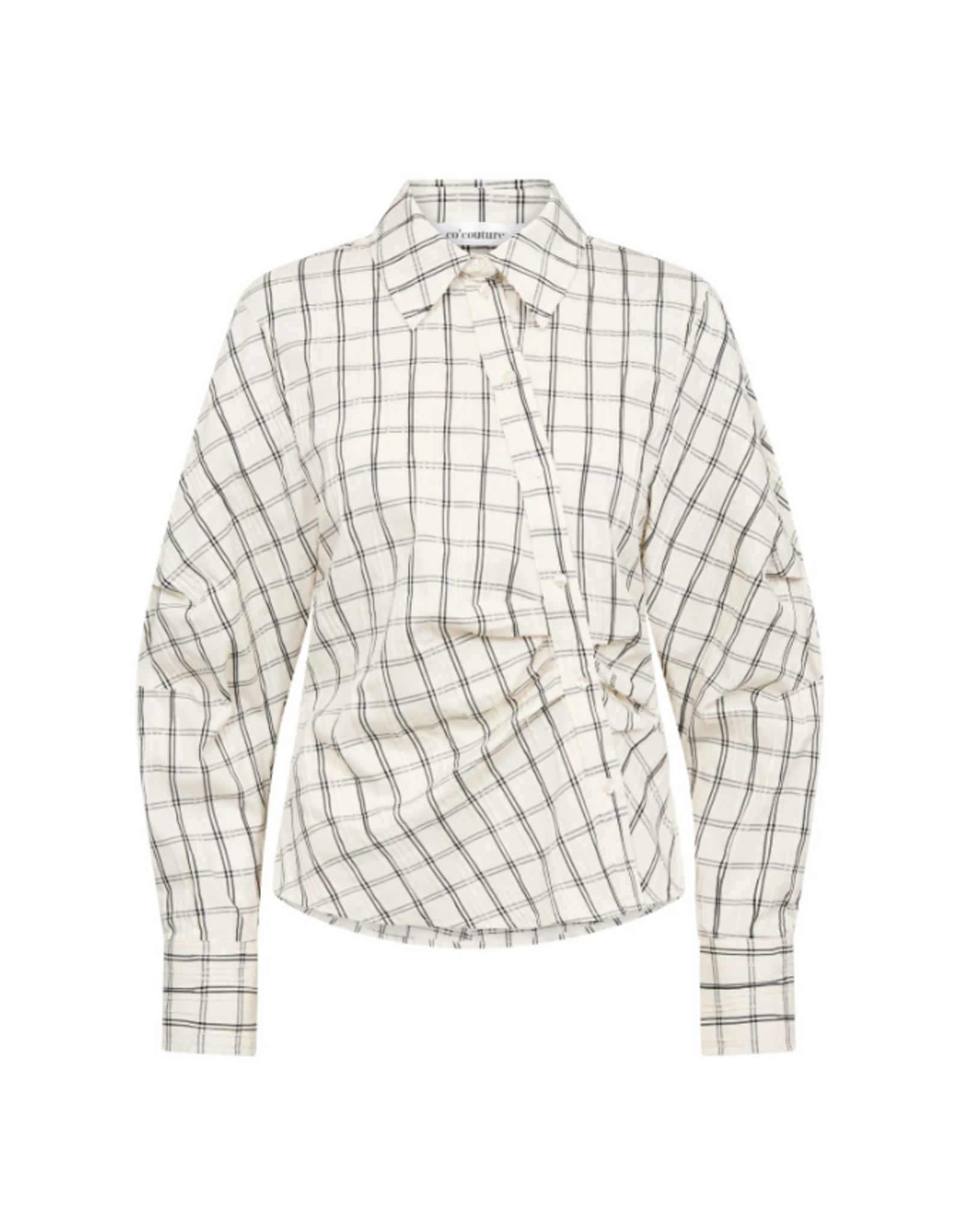 Co'Couture Biso Asym Check Shirt Off-White