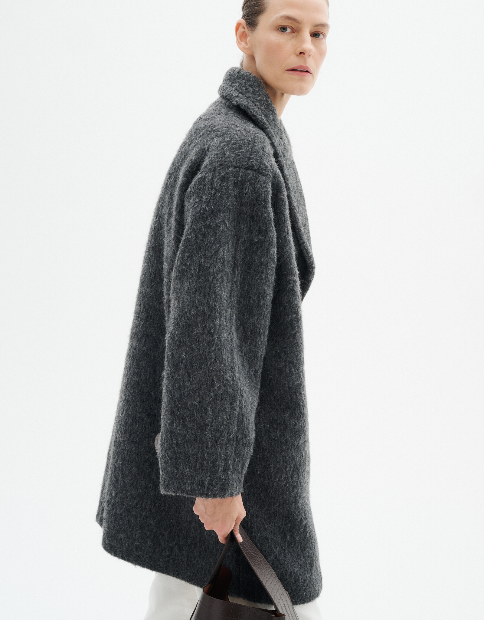 InWear Zuzie Cocoon Coat Dark Grey Melee