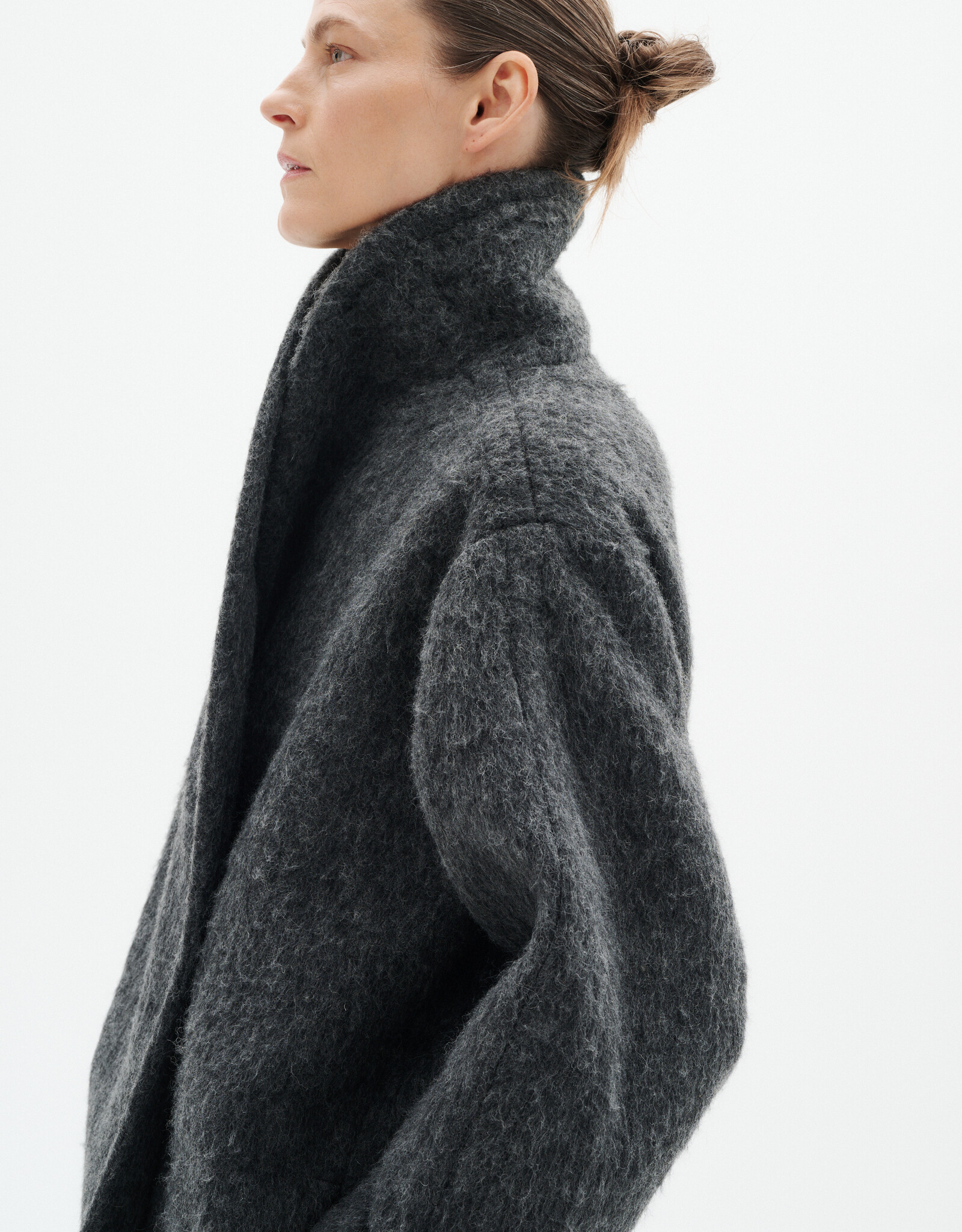 InWear Zuzie Cocoon Coat Dark Grey Melee