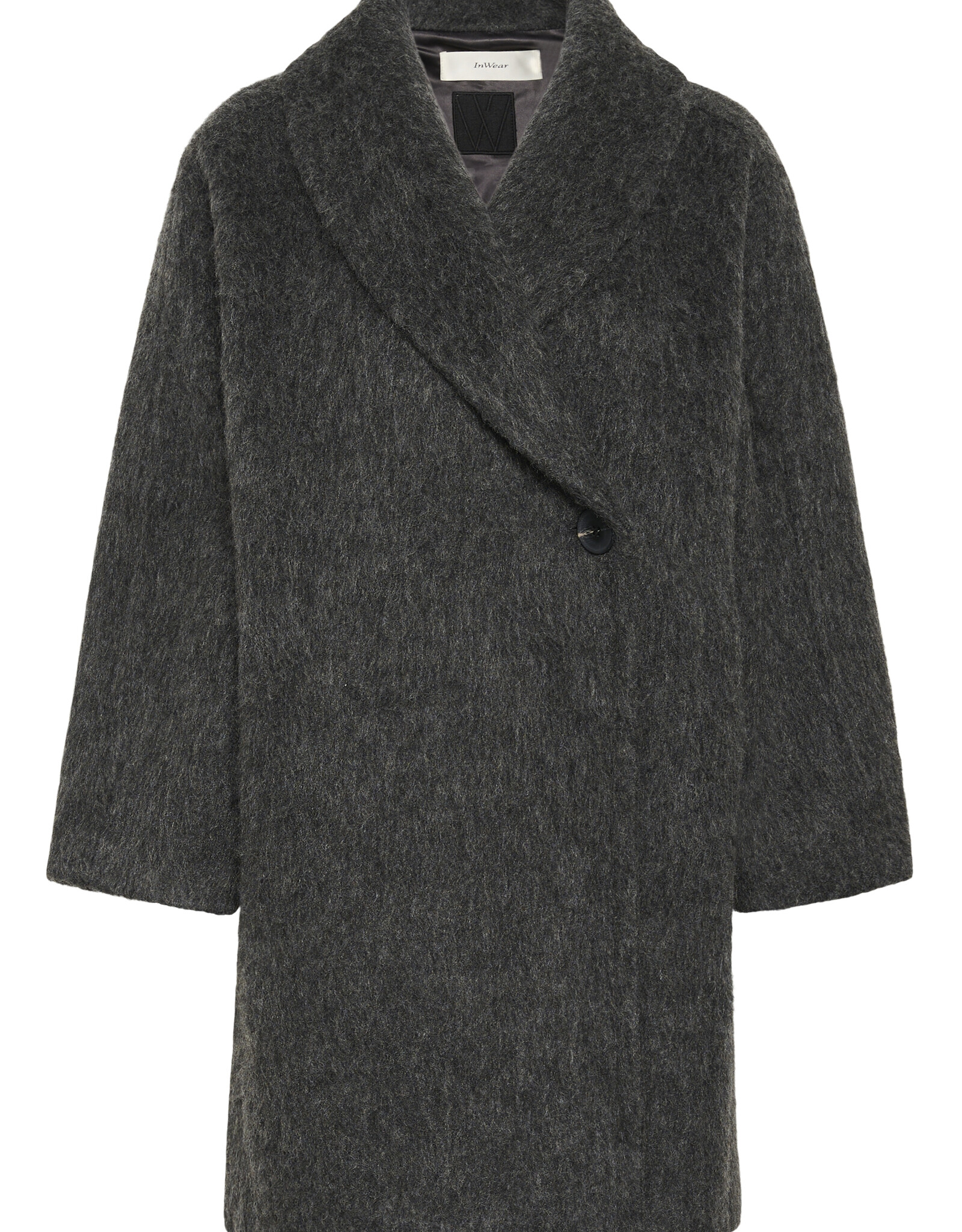 InWear Zuzie Cocoon Coat Dark Grey Melee