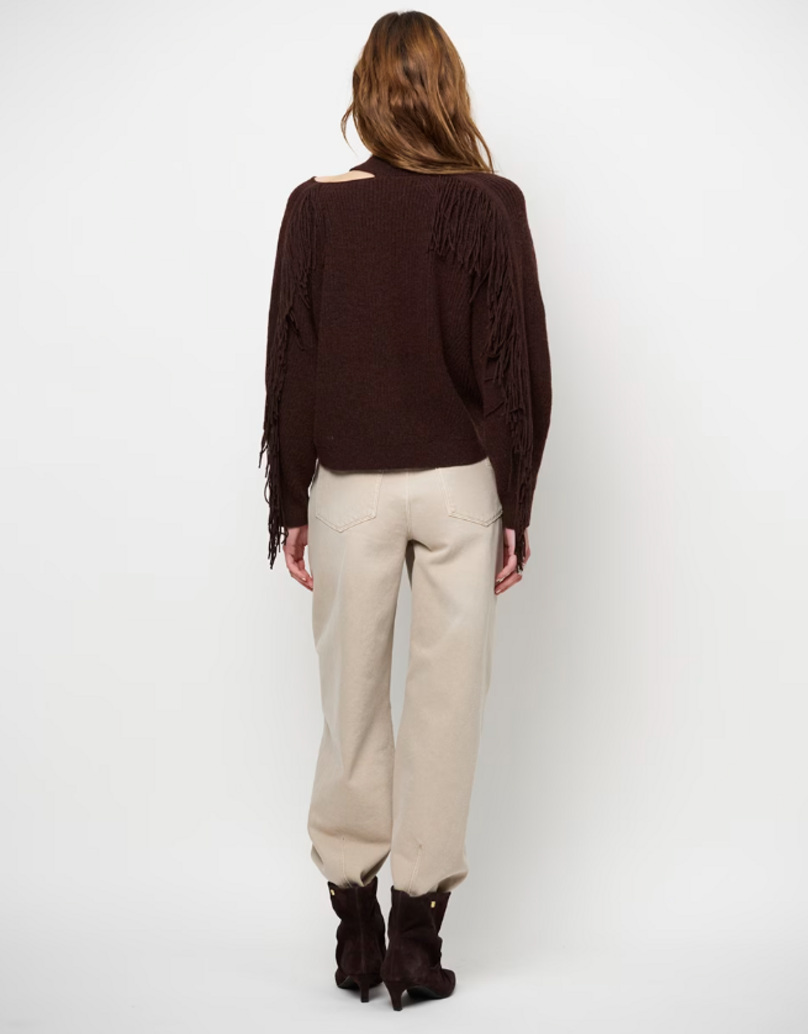 Dante 6 Siega Cut-Out Fringe Sweater Espresso Brown