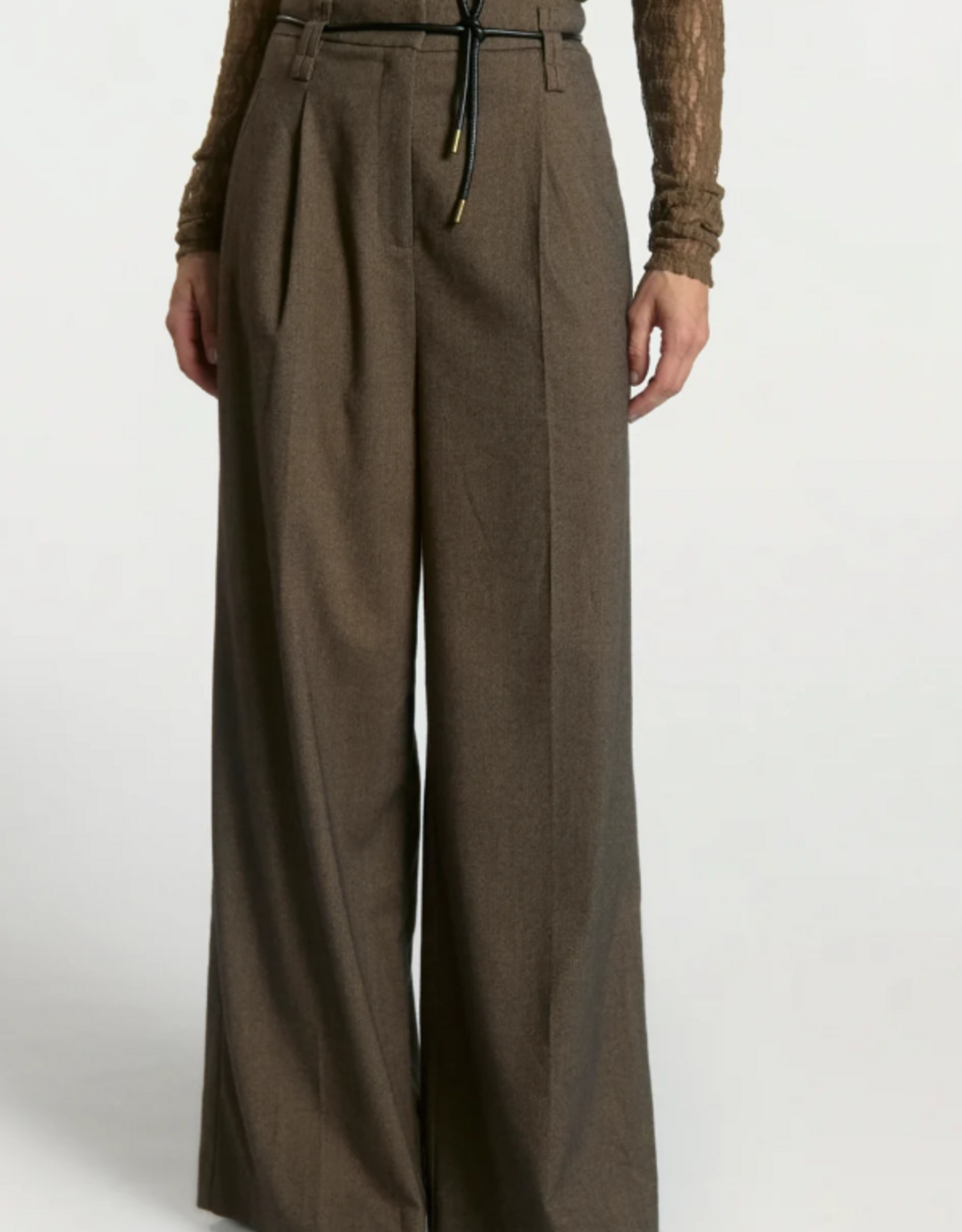Aaiko Hailey Tweed Trousers Siitake