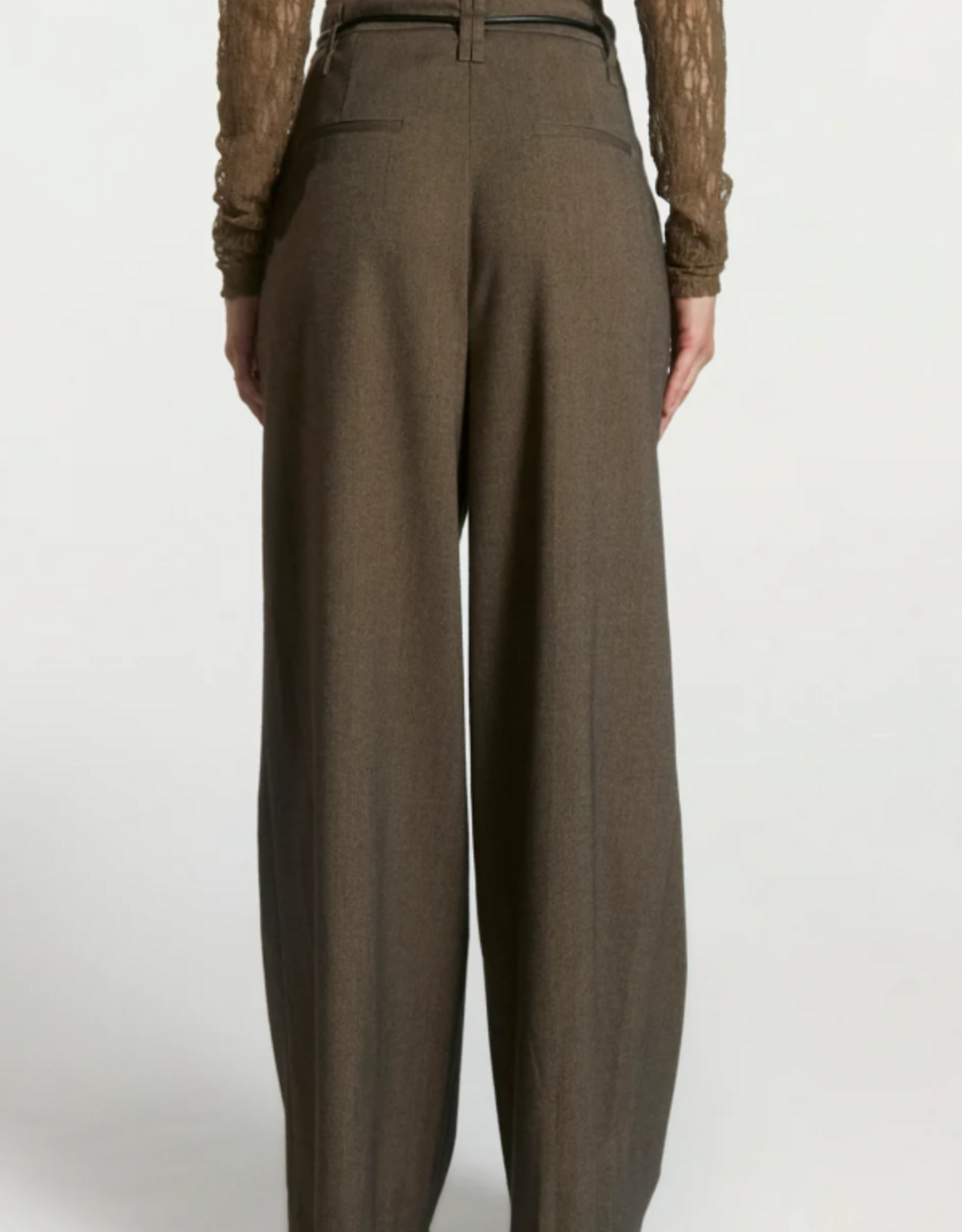 Aaiko Hailey Tweed Trousers Siitake