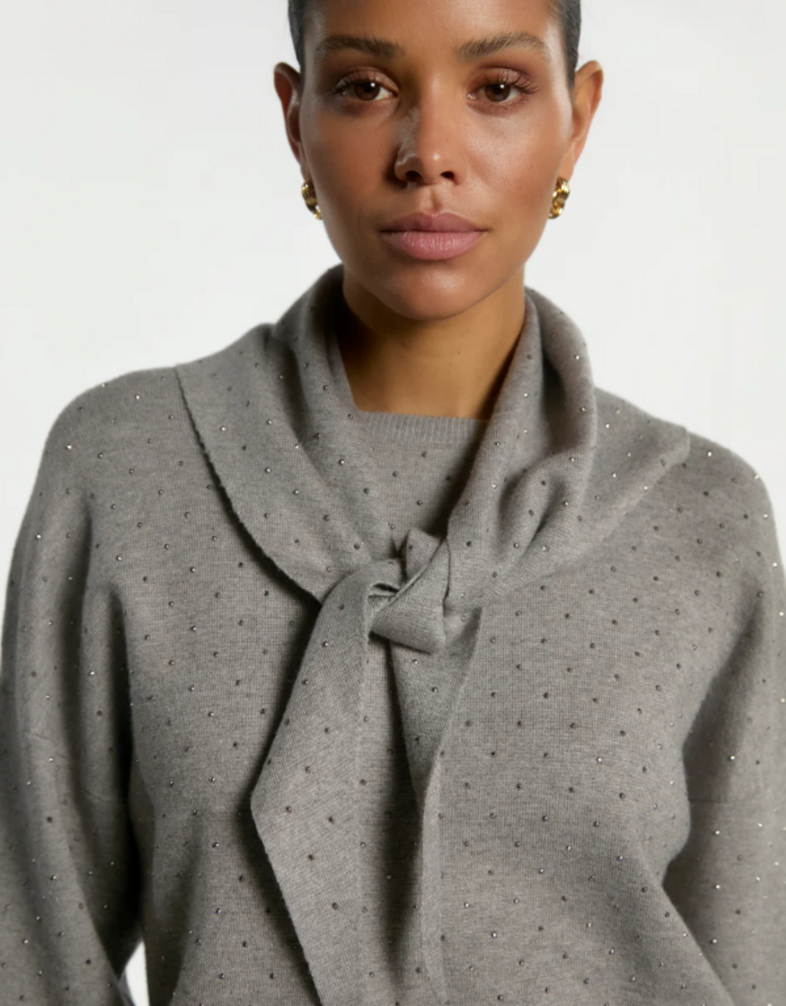 Aaiko Janel Studs Scarf Grey Melange