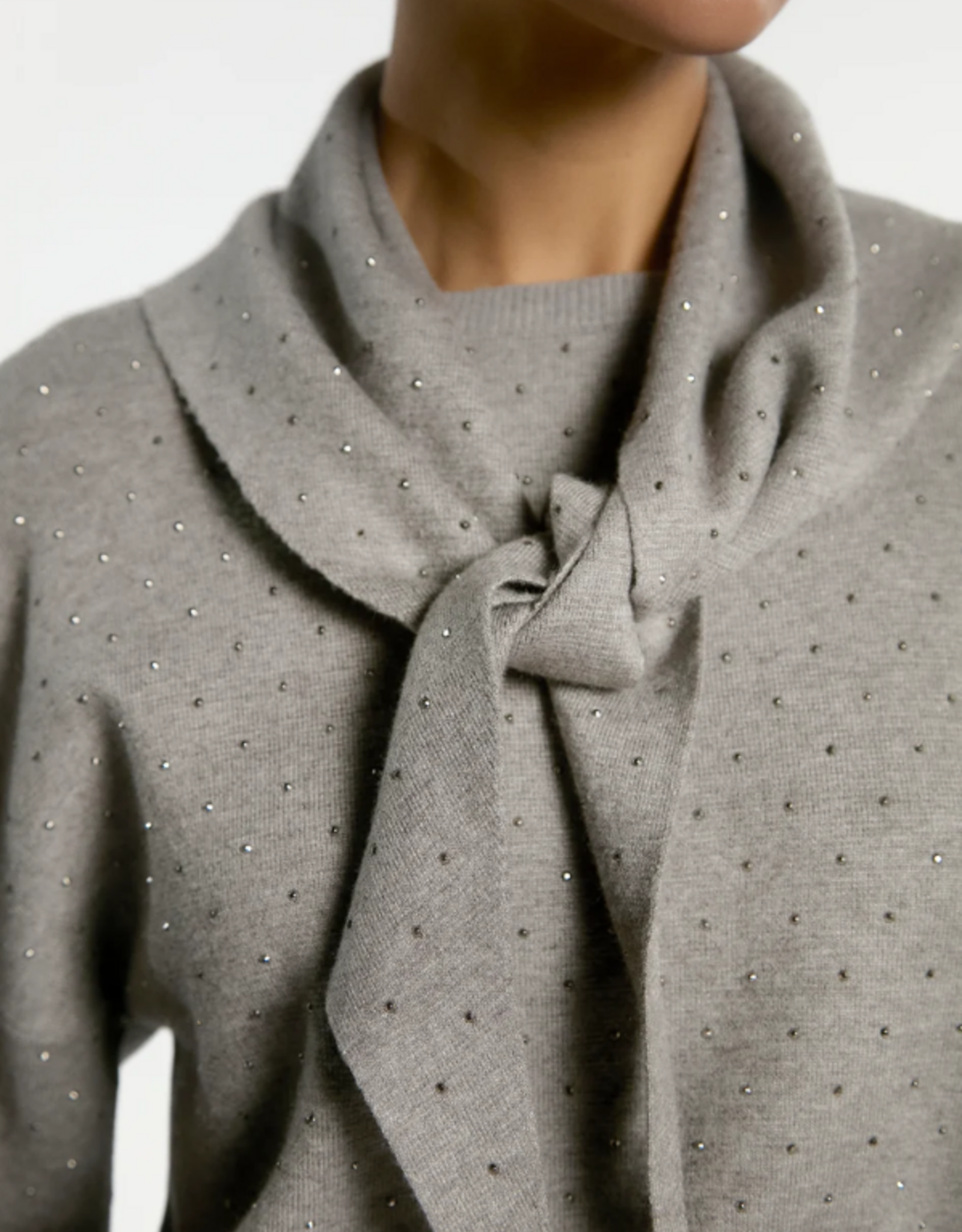 Aaiko Janel Studs Scarf Grey Melange