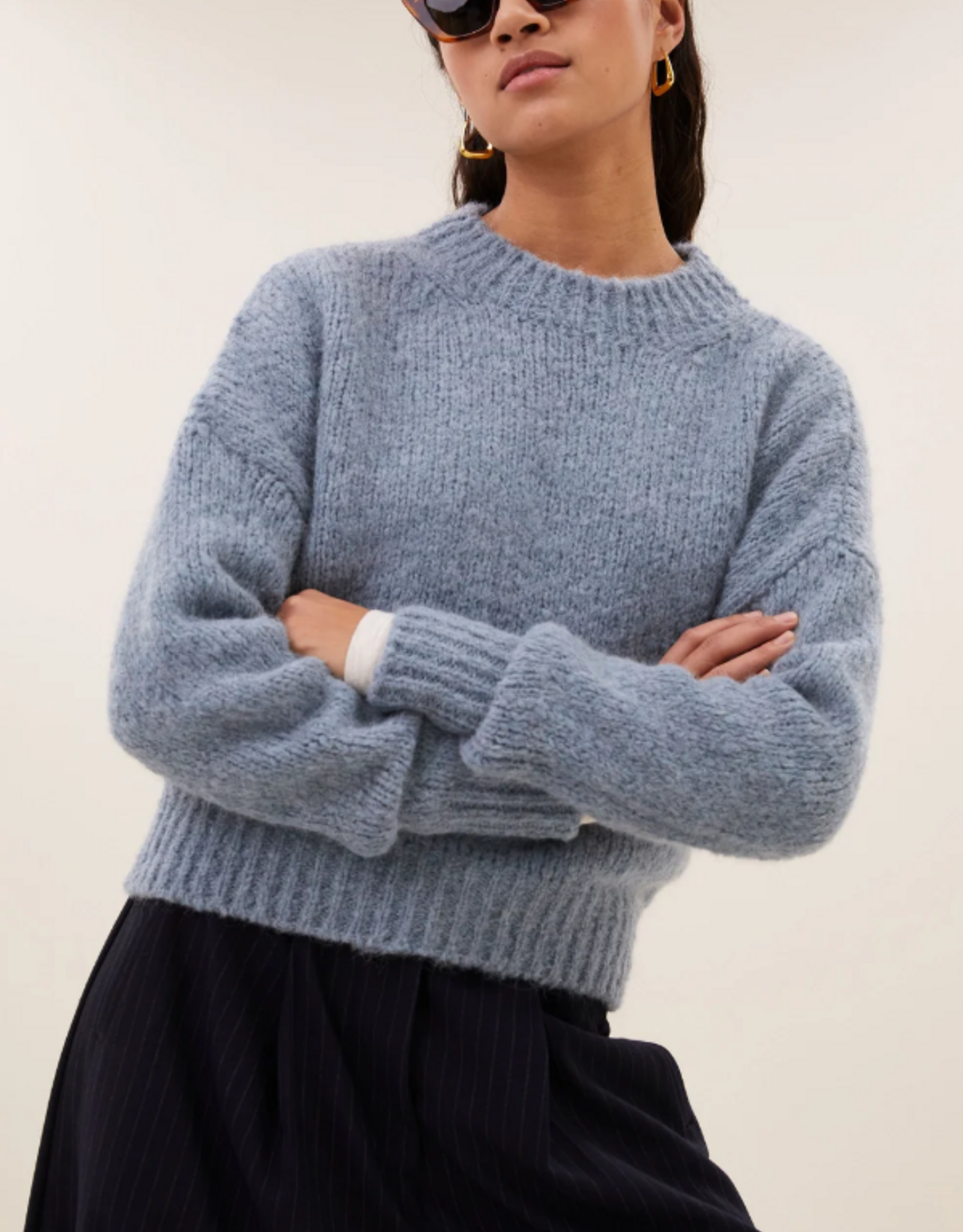 By Bar Sonny Bulky Pullover Cloud Blue