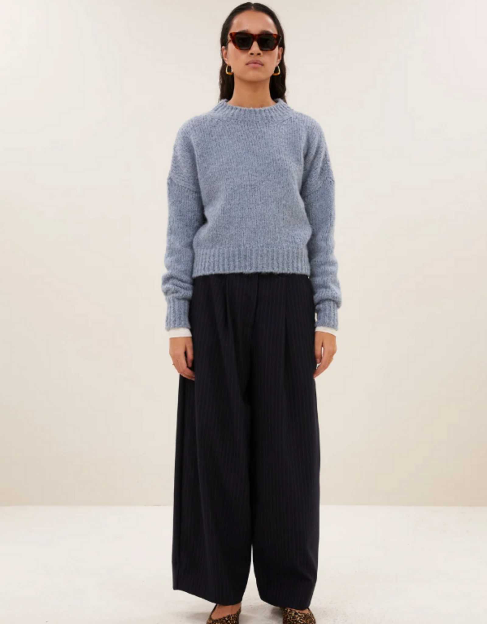 By Bar Sonny Bulky Pullover Cloud Blue
