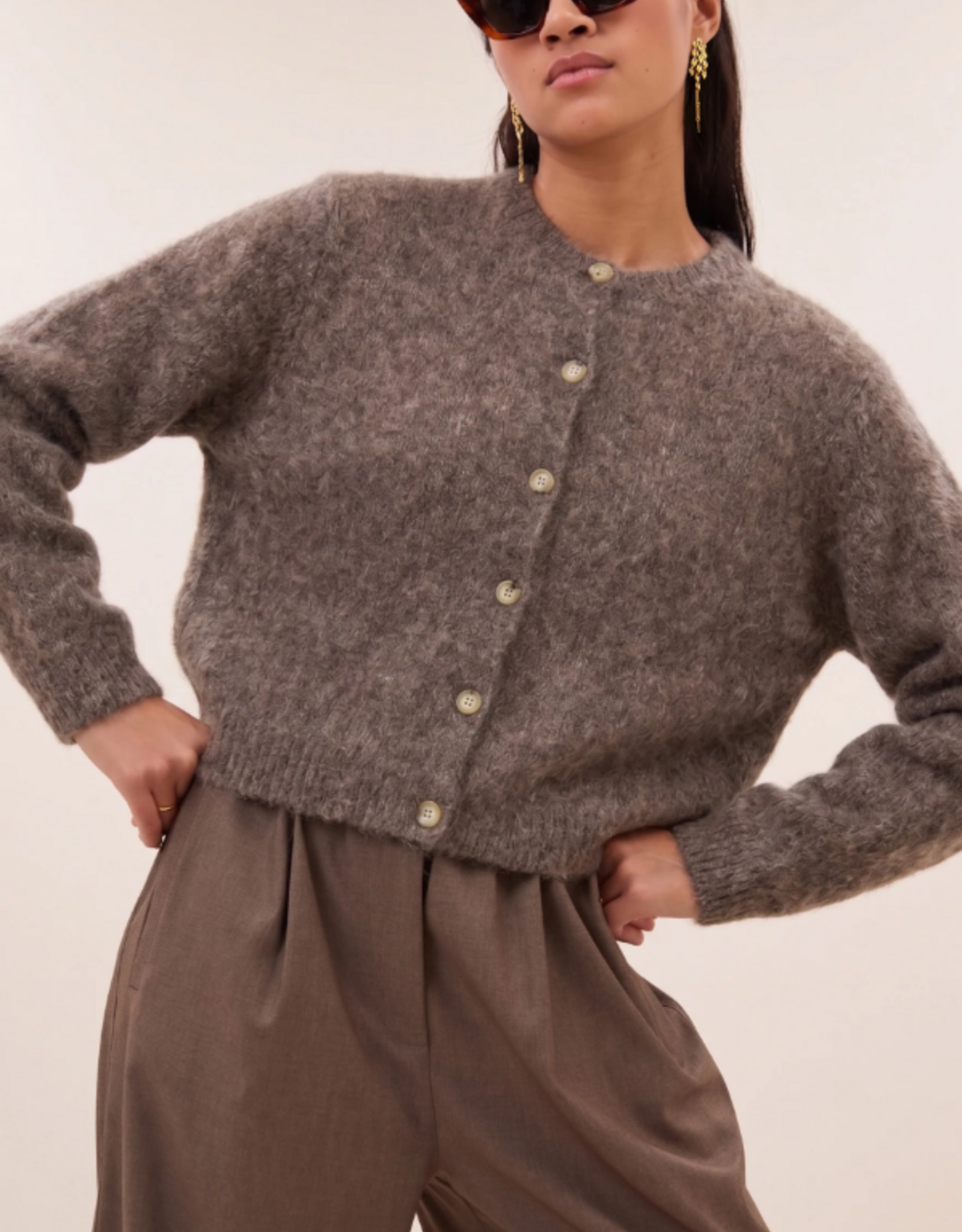 By Bar Vasile Cardigan Dark Biscuit