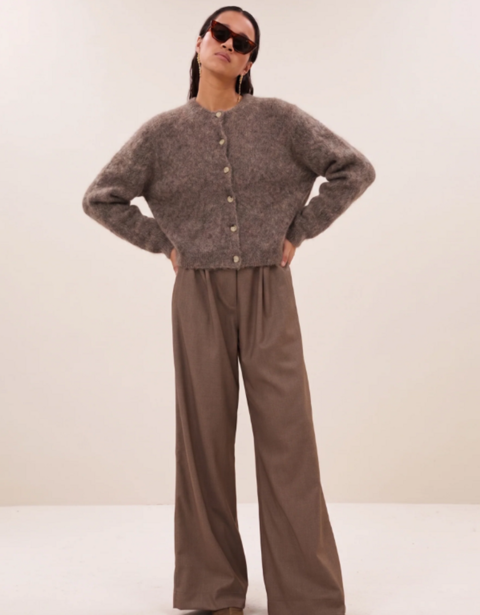 By Bar Vasile Cardigan Dark Biscuit