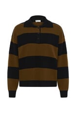My Essential Wardrobe Jola Knit Polo Pullover Bison Black