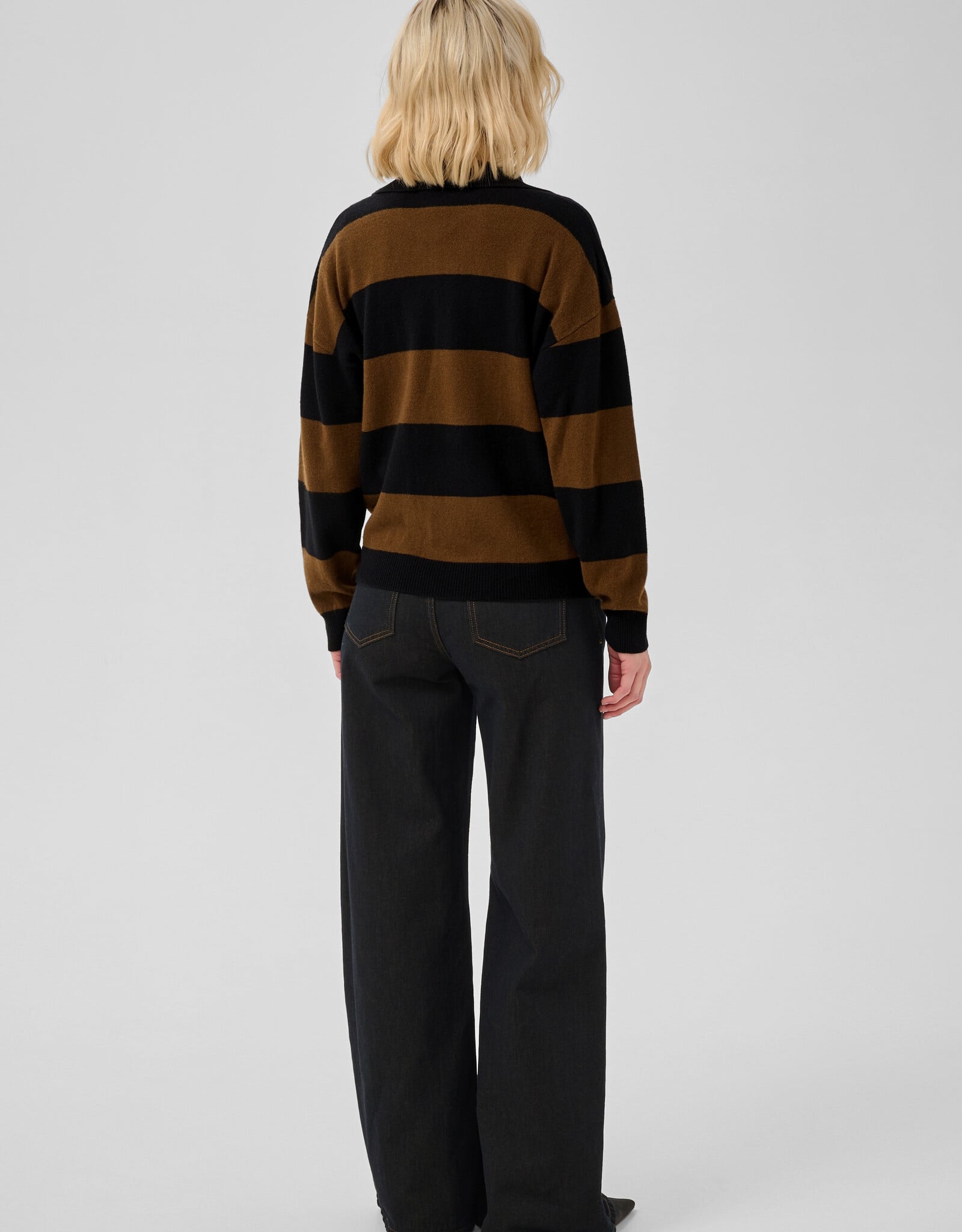 My Essential Wardrobe Jola Knit Polo Pullover Bison Black