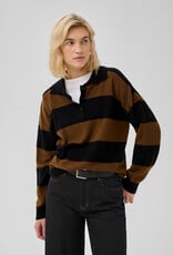 My Essential Wardrobe Jola Knit Polo Pullover Bison Black