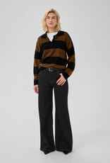 My Essential Wardrobe Jola Knit Polo Pullover Bison Black