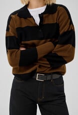 My Essential Wardrobe Jola Knit Polo Pullover Bison Black