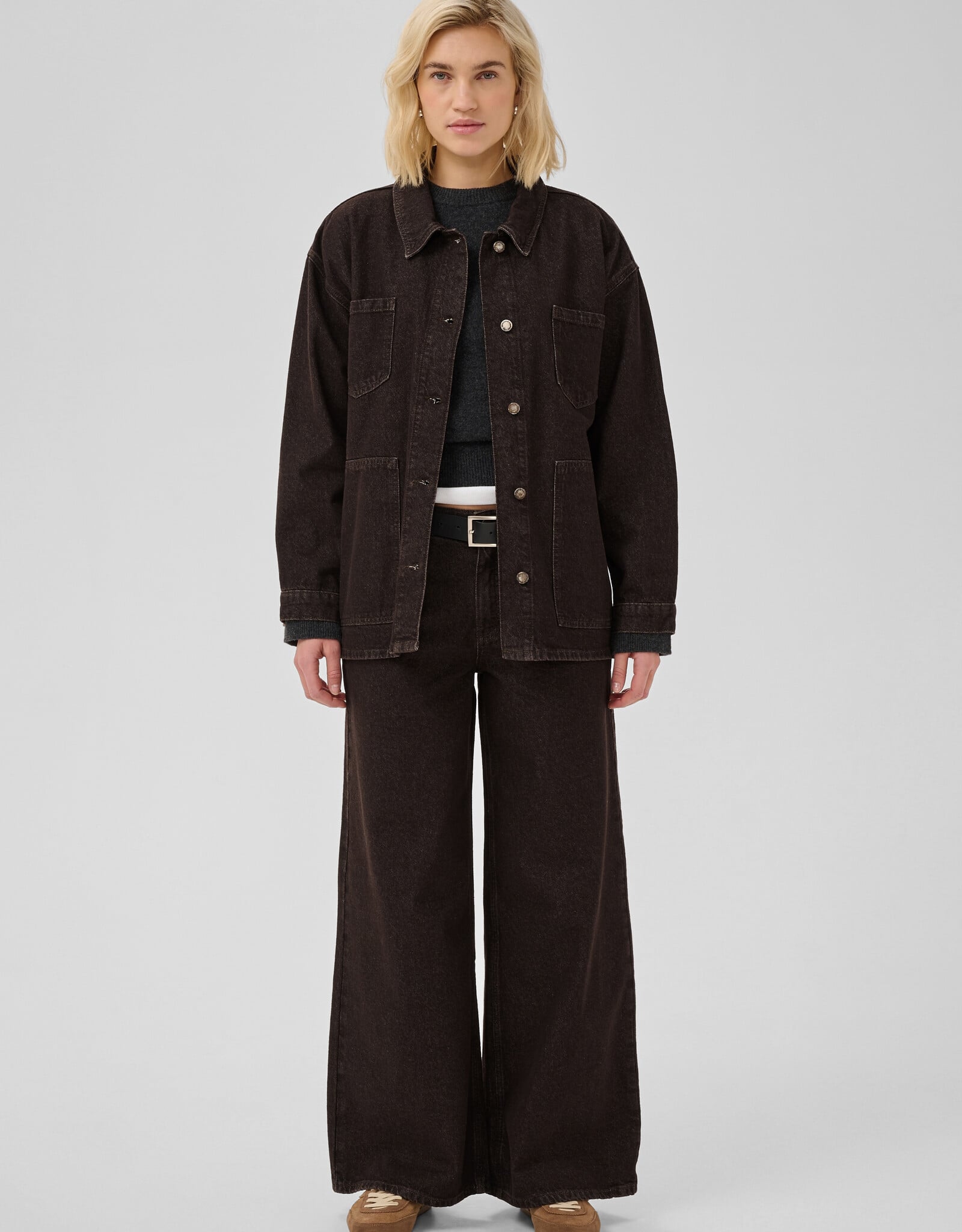 My Essential Wardrobe Uma 188 Boxy Jacket Dark Brown Wash