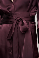 Dante 6 Noanne Satin Shirt - Wrap Dress Dark Plum