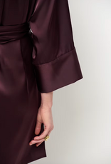 Dante 6 Noanne Satin Shirt - Wrap Dress Dark Plum