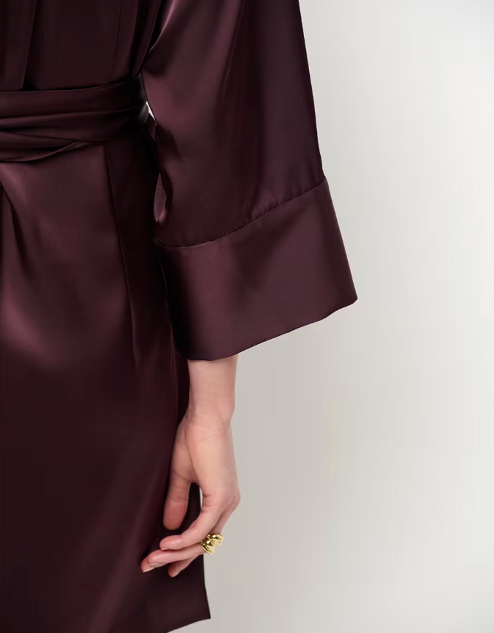 Dante 6 Noanne Satin Shirt - Wrap Dress Dark Plum