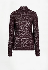Dante 6 Irony Lace Turtle Neck Top Dark Plum