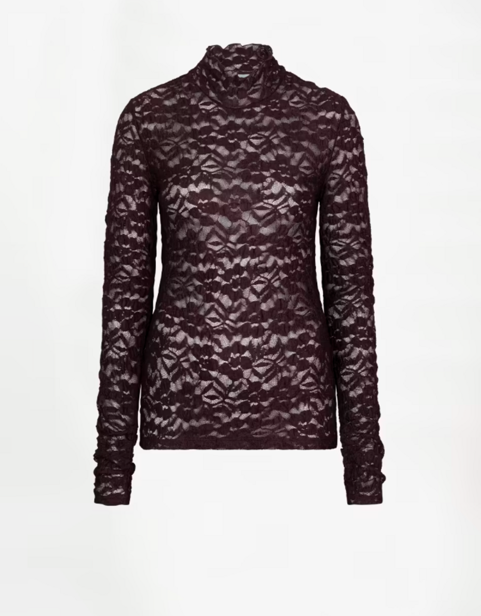 Dante 6 Irony Lace Turtle Neck Top Dark Plum
