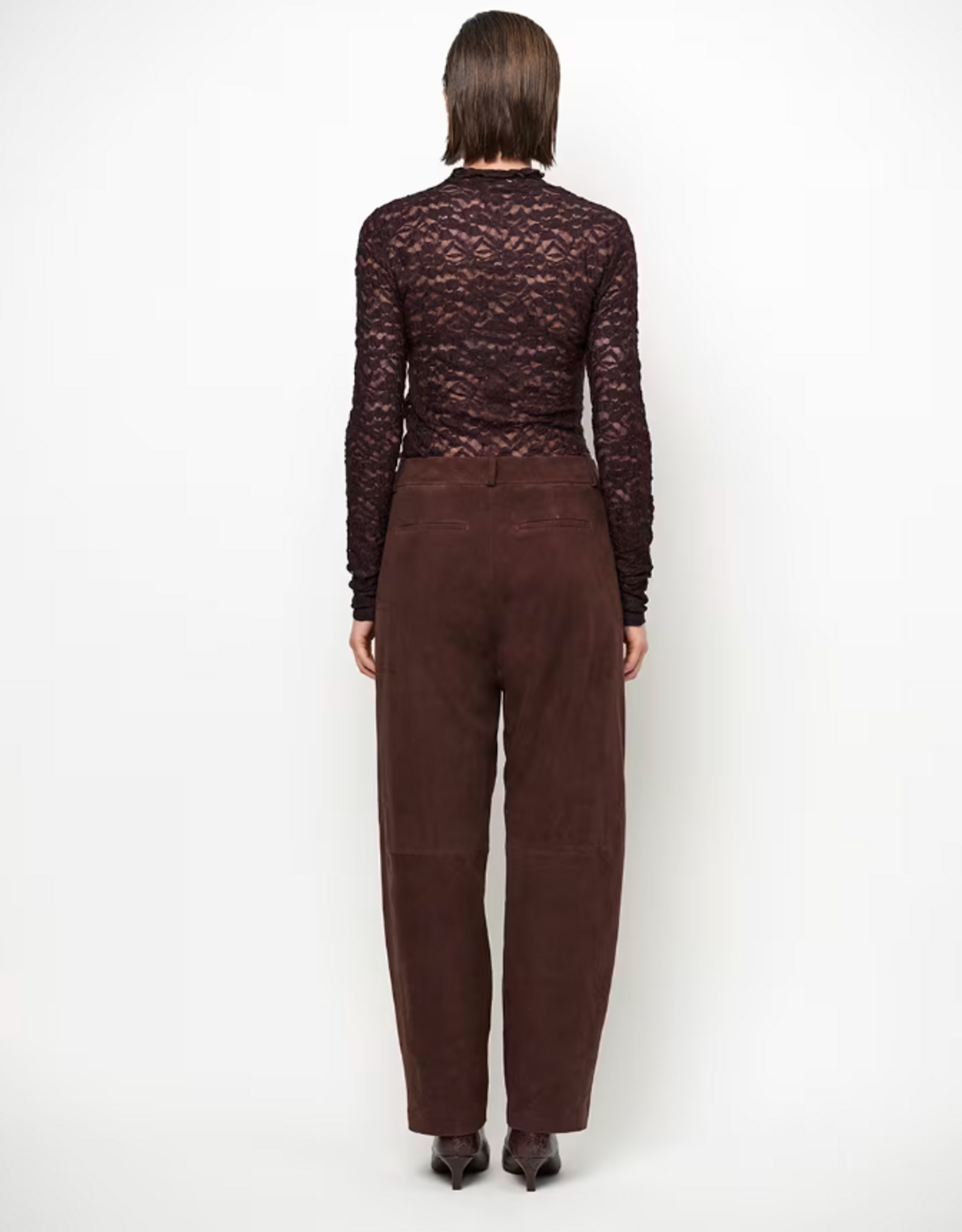 Dante 6 Irony Lace Turtle Neck Top Dark Plum