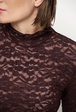 Dante 6 Irony Lace Turtle Neck Top Dark Plum