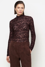 Dante 6 Irony Lace Turtle Neck Top Dark Plum