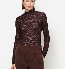 Dante 6 Irony Lace Turtle Neck Top Dark Plum