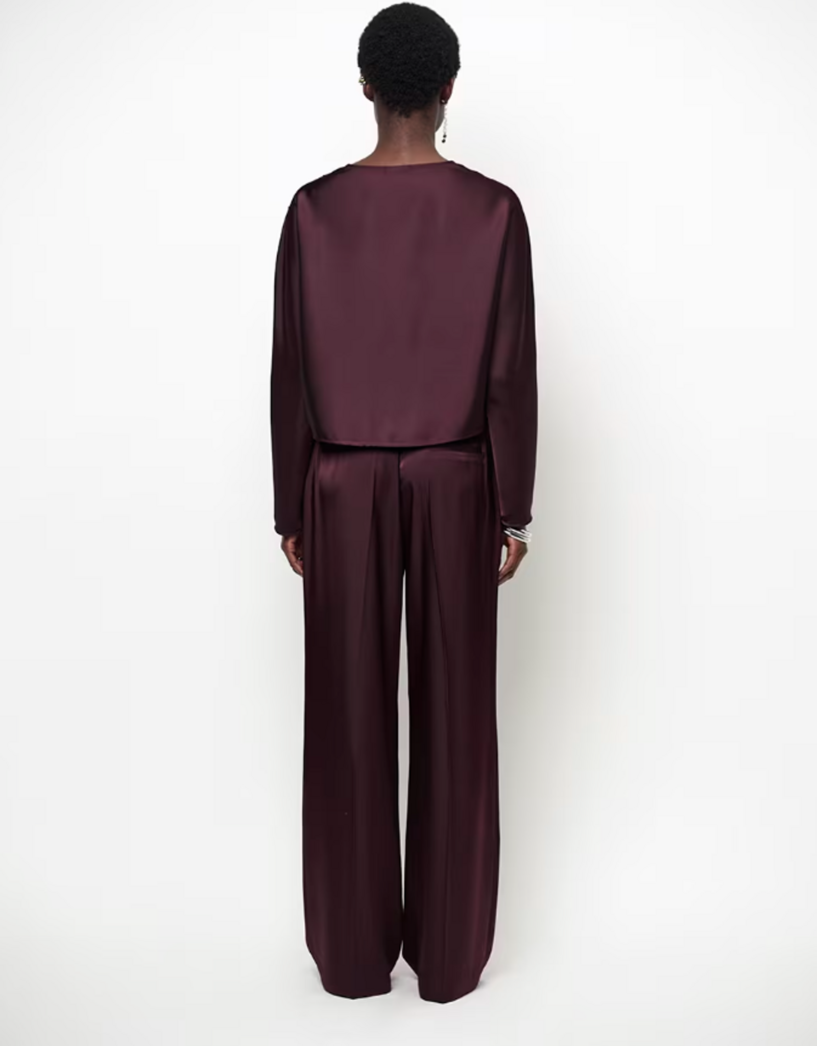 Dante 6 Jules Bold Satin Smart Pants Dark Plum
