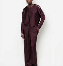 Dante 6 Jules Bold Satin Smart Pants Dark Plum