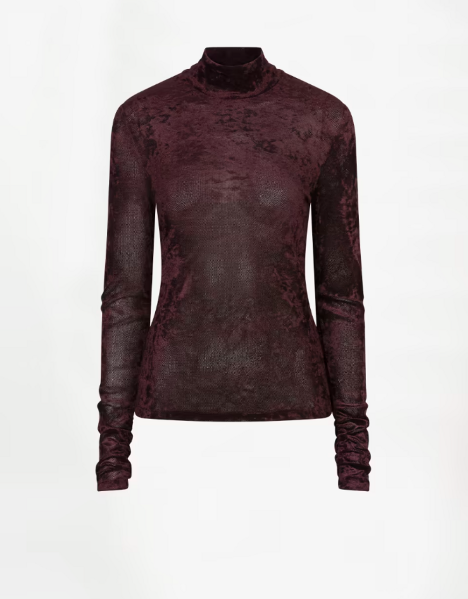 Dante 6 Olya Velvet Mesh Jersey Top Dark Plum