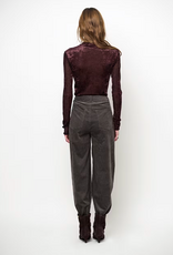 Dante 6 Olya Velvet Mesh Jersey Top Dark Plum