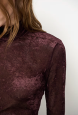 Dante 6 Olya Velvet Mesh Jersey Top Dark Plum