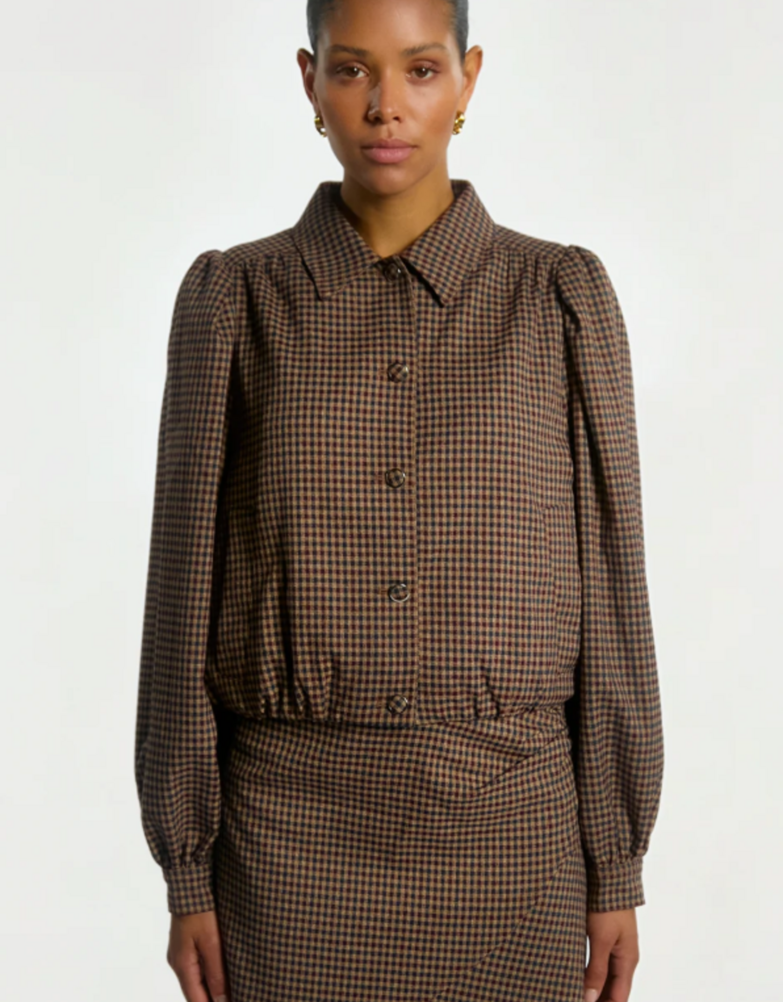 Aaiko Sandy Check Jacket Bordeaux