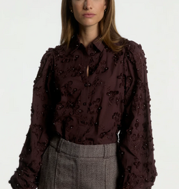 Aaiko Lien Beads Blouse Bordeaux