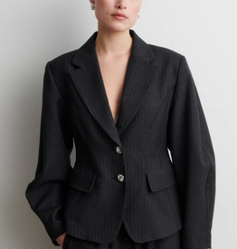 Second Female Vienne Sculptured Blazer Dark Grey Melange