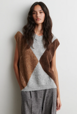 Second Female Forca Knit Vest Light Grey Melange