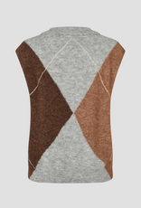 Second Female Forca Knit Vest Light Grey Melange