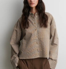 Second Female Vena Cropped Shirt Camel