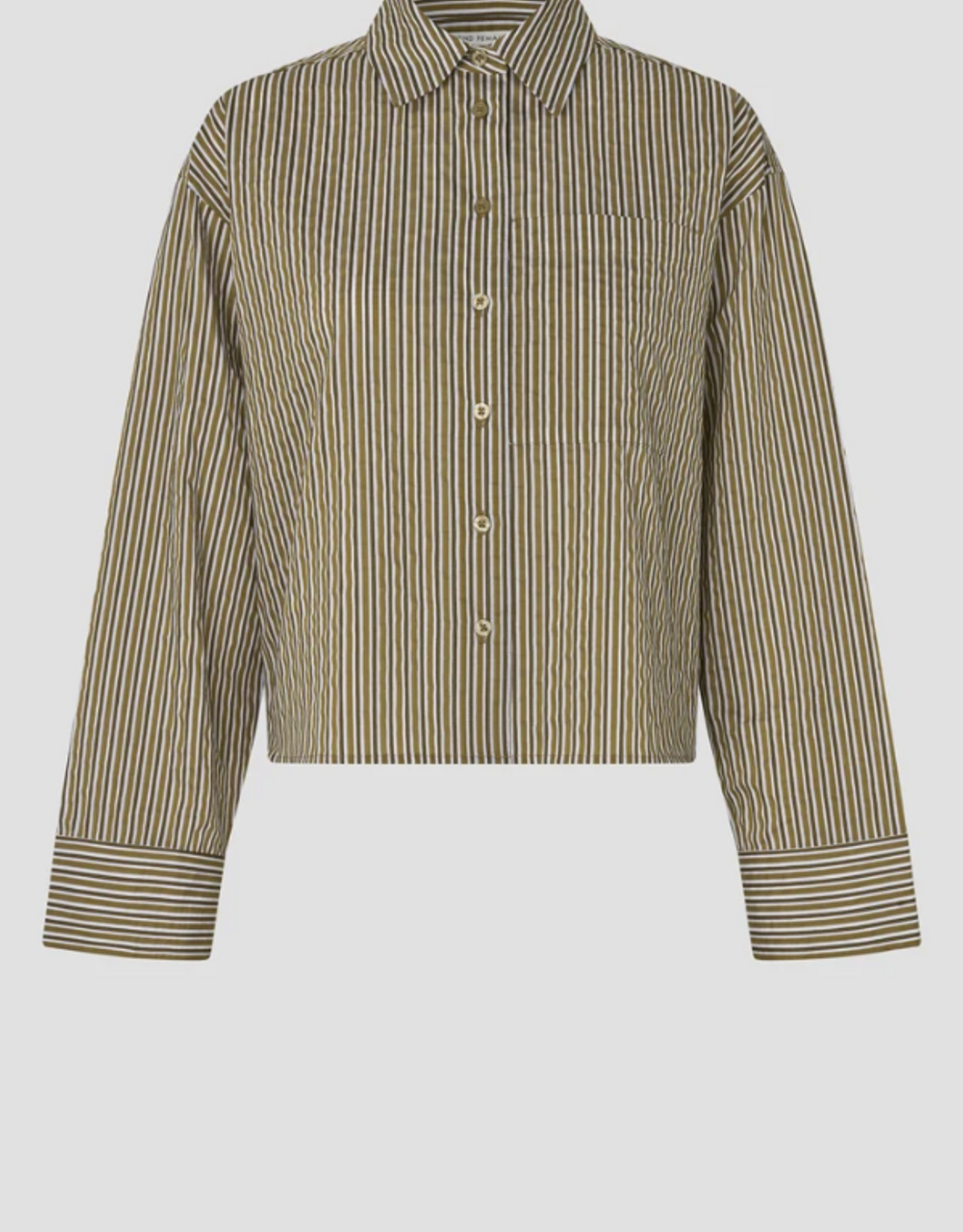 Second Female Vena Cropped Shirt Camel