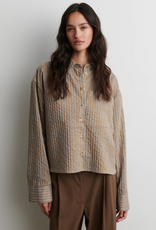Second Female Vena Cropped Shirt Camel